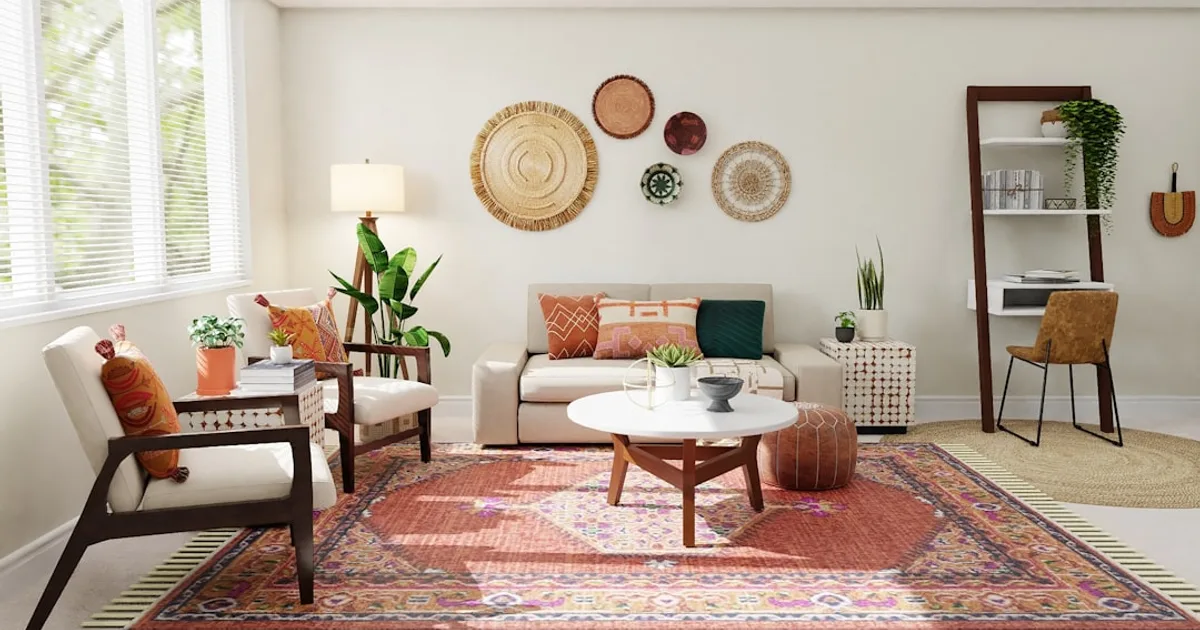 white and brown living room set