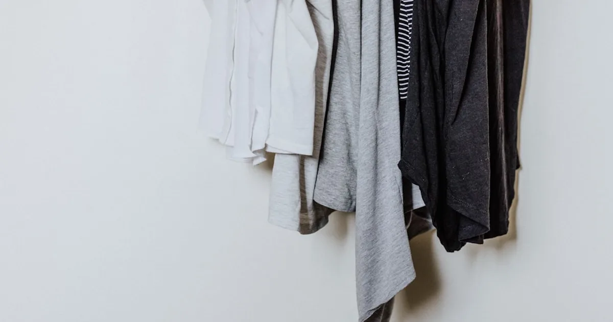 hanged shirts against white background